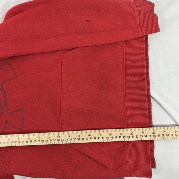 Under Armour Threadborne Hoodie Size Youth Medium Red Hooded Sweatshirt Pullover - Picture 11 of 11